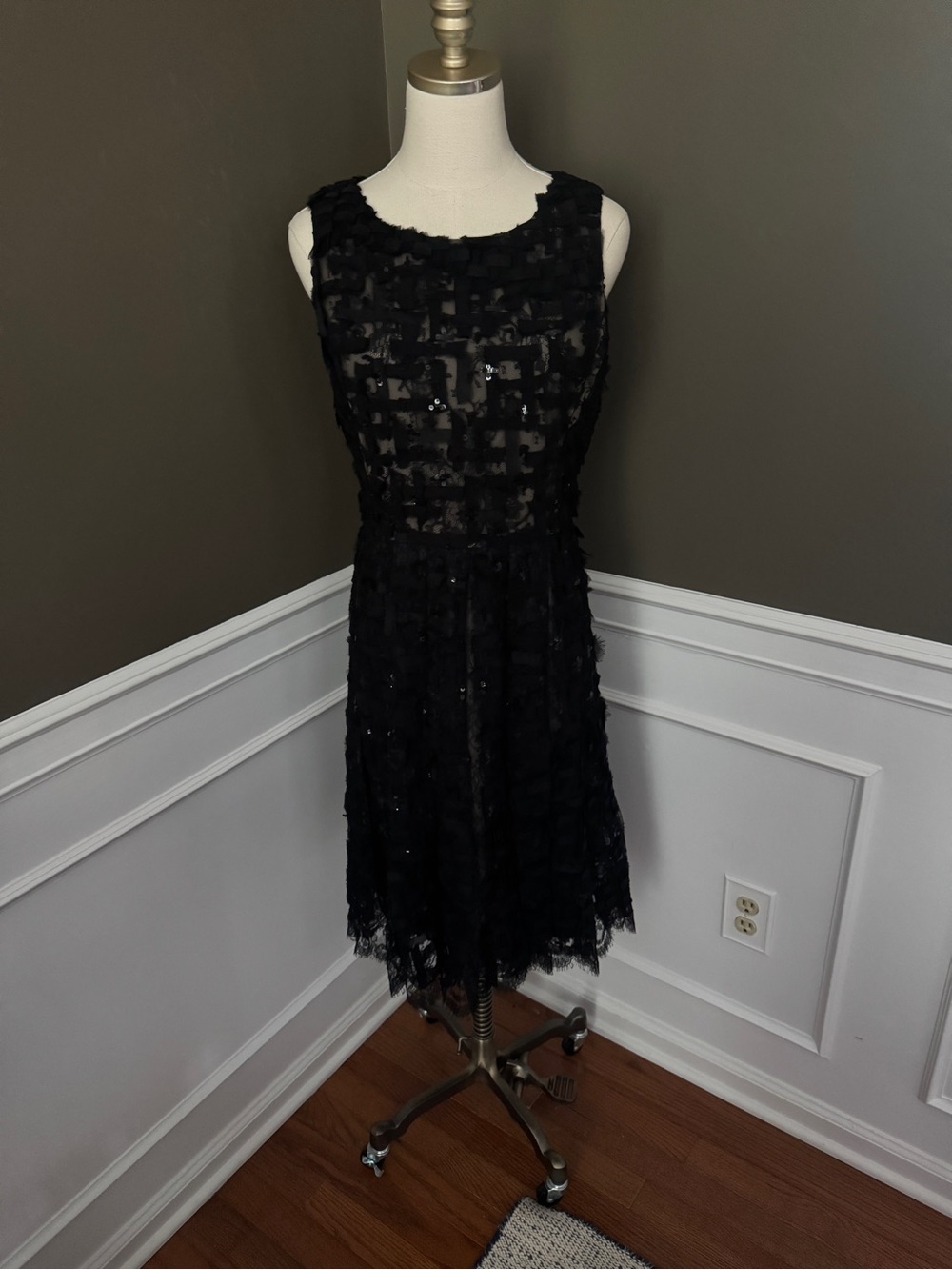 Oscar de la Renta Black Resort Dress Sz 8 MSRP $3300